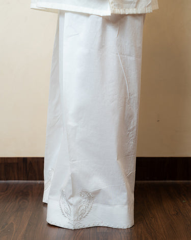 White Embroidered Farshi Shalwar - W3