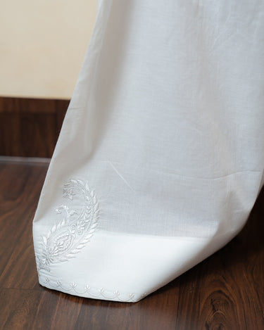 White Embroidered Farshi Shalwar - W3