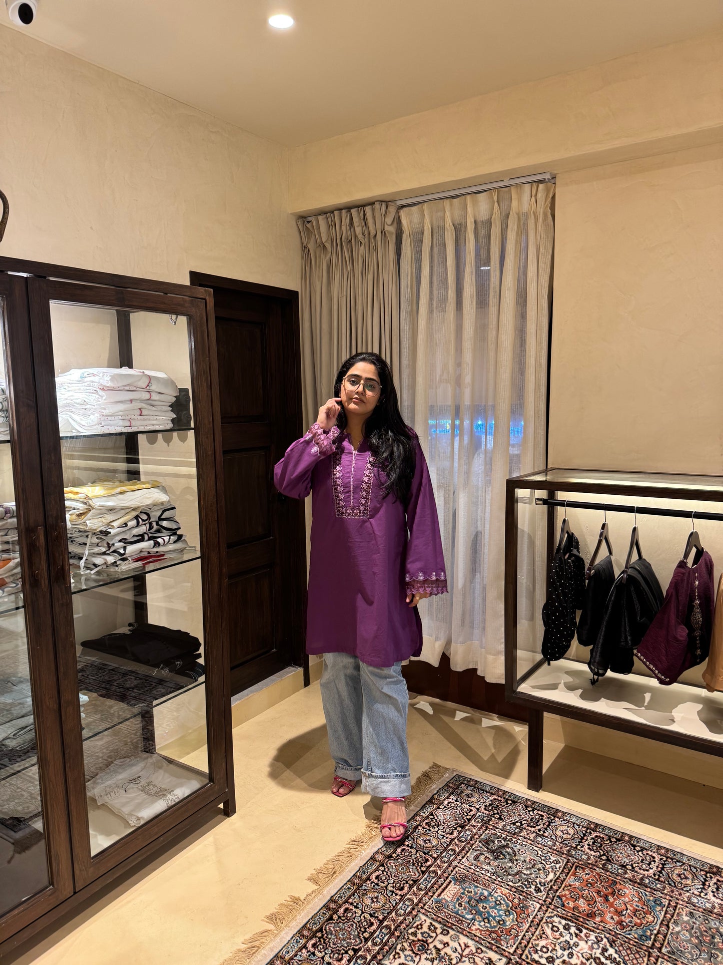 Emb Purple Kurta - EPUK