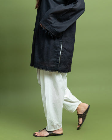 White Embroidered Shalwar - W2