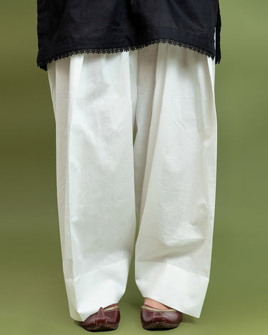 White Farshi Shalwar - W1