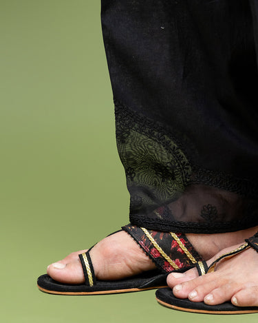 Black Embroidered Shalwar - B2